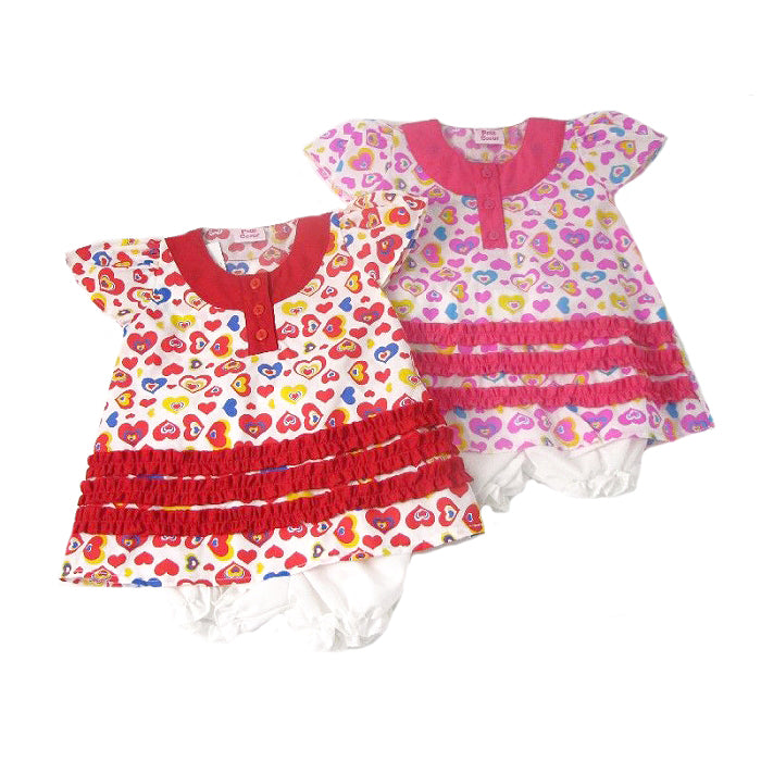 Printed hearts dress & bloomer set - UnrivaledChildren