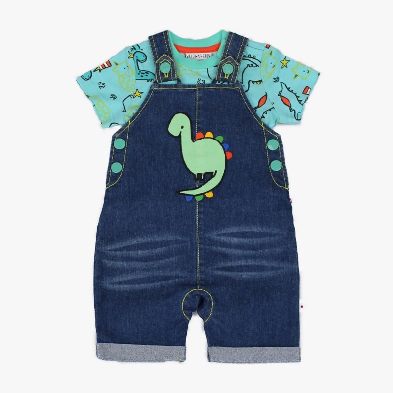 Baby Boys Dino Dungaree Outfit - UnrivaledChildren