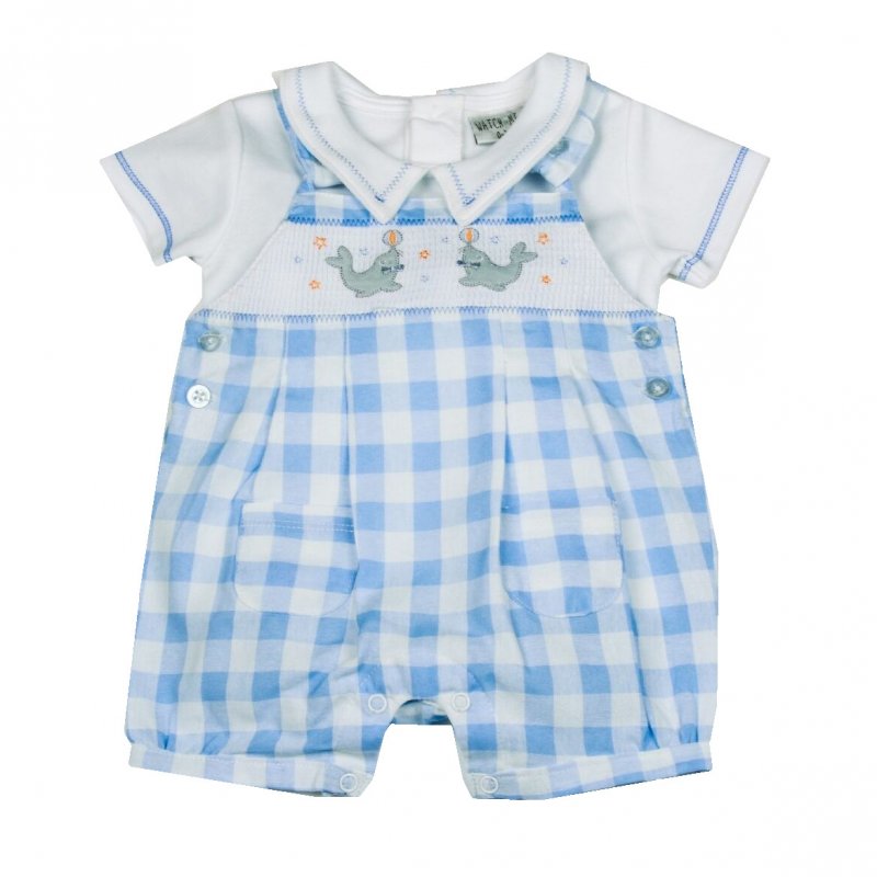 Smocked Dungaree and polo shirt set - UnrivaledChildren